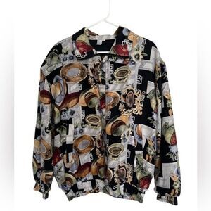 Fu Da International 100% silk jacket vintage size L